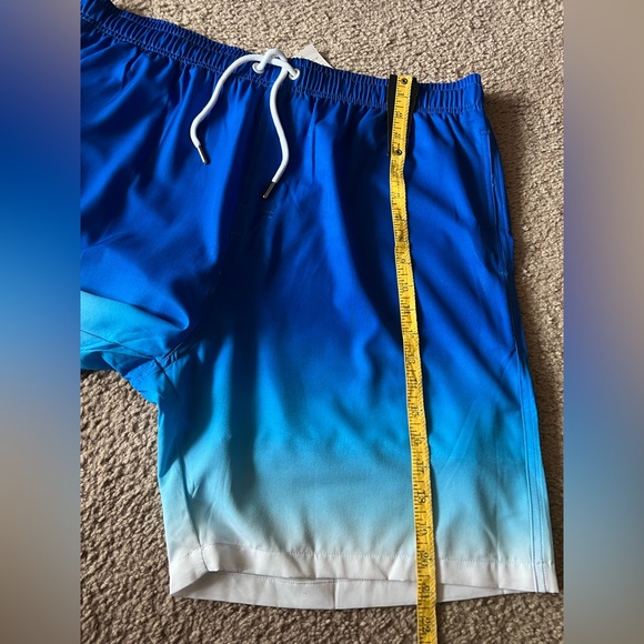 NWT LUCOWEE Mens Swim Trunks with Compression Liner Anti Chafe Sz XL Blue White - Picture 10 of 10